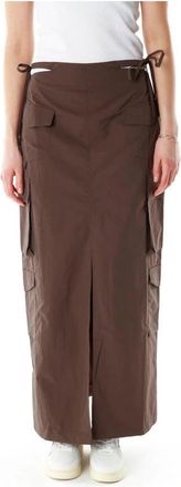 Daily Paper Clothing Zora Cargo Rok - Dames - Maxi Rokken - Bruin - S - Nylon - Rokken