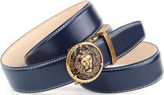 Anthoni Crown Lederg&uuml;rtel ANTHONI CROWN, Herren, Gr. 100, blau (dunkelblau), Rindsleder, G&uuml;rtel Lederg&uuml;rtel