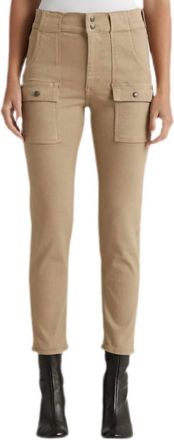 Edwin Rylee High Rise Cargo Pants In Beige
