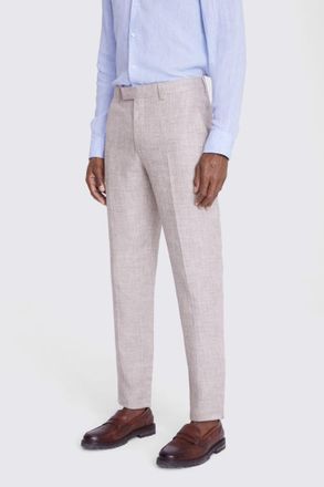 Moss Regular Fit Oatmeal Linen Trousers