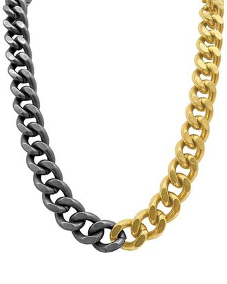 Adornia Adornia 14K Plated Water-Resistant Mixed Curb Chain Necklace