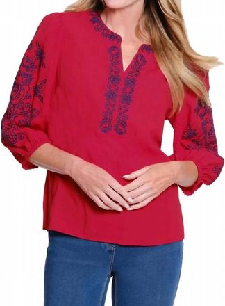 Multiples Cherry Blossom Embroidered Blouse