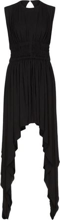 Alaia Shirred Handkerchief Midi Dress
