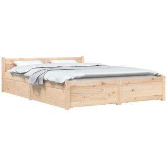 vidaXL Estructura De Cama Con Cajones 140x190 Cm Vidaxl