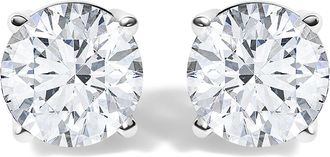 House of Brilliance 14K White Gold 1 1/10 Cttw Round Diamond Solitaire Stud Earrings