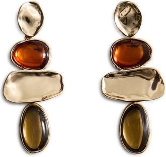 Mango Mixed Media Drop Earrings in Gold at Nordstrom