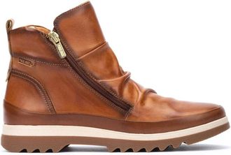 Pikolinos Stijlvolle leren enkellaarzen - Dames - Enkellaarsjes - Bruin - 36 EU - Leer - Schoenen