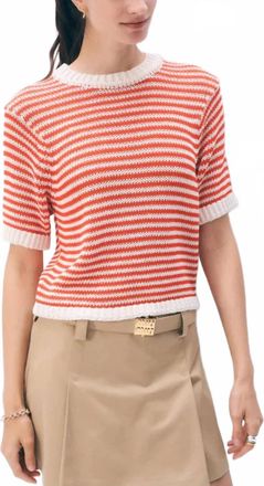 White + Warren Luxe Organic Cotton T Shirt In Ecru/sunset Orange