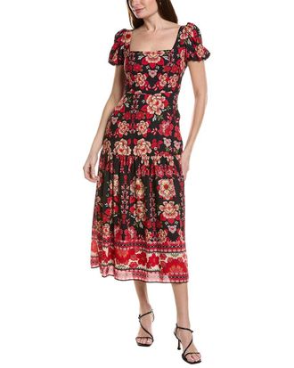 Adrianna Papell Short Sleeve Midi Dress
