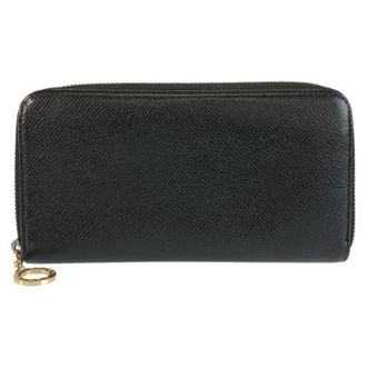 Bulgari Pre-owned Wallets, male, Black, Size: ONE SIZE Pre-owned Leather Long Wallet