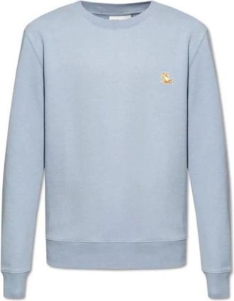 Maison Kitsun&eacute; Hoodies & sweatvesten, Heren, Blauw, L, Sweatshirt