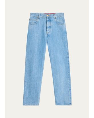 Thom Browne Mens Washed Selvedge Denim Straight-Leg Jeans