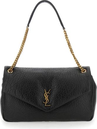 Saint Laurent Calypso Large Bag - Dames - Schoudertassen - Zwart - ONE Size - Leer - Tassen