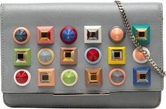 Fendi Pre-owned Vintage Schoudertas - Dames - Vintage Schoudertas - Grijs - ONE Size - Leer - Vintage