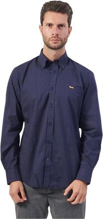 Harmont & Blaine Overhemden Blauw - Heren - Casual Overhemden - Blauw - XL - Katoen - Overhemden