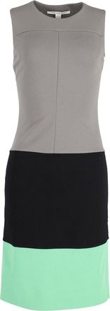 Diane Von Fürstenberg Diane Von Furstenberg Colorblock Sleeveless Dress in Multicolor Viscose