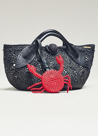 Mercedes Salazar Mini Raffia Crab Bag