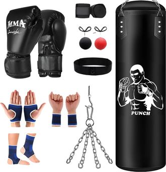 OEM Juego De Saco De Boxeo, Accesorios De Entrenamiento Completos, Material Resistente, Negro