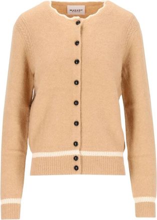 Isabel Marant Naia Crewneck Cardigan - Dames - Vesten - Beige - XS - Polyester - Truien & Vesten