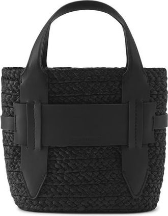 Helen Kaminski Lipari Raffia Tote in Charcoal/Black at Nordstrom