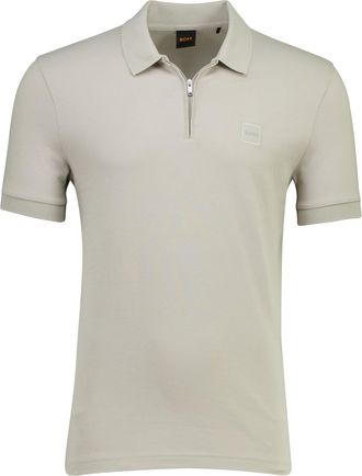 HUGO BOSS Poloshirt BOSS Orange korte mouw rits normale fit pique