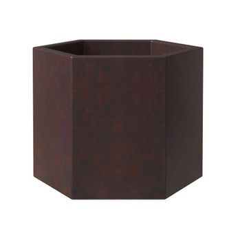 Leisure Mod Thicket Series Poly Stone Planter in Brown 11 High