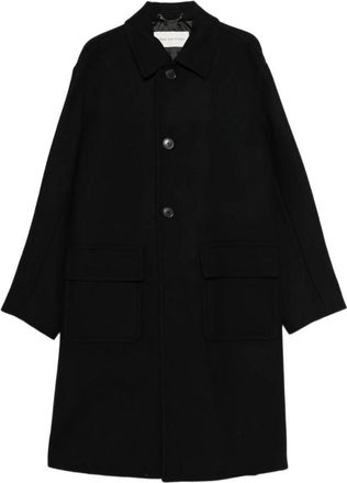 Dries Van Noten Enkelrijige jas - Heren - Mantel - Zwart - XL - Wol - Jassen