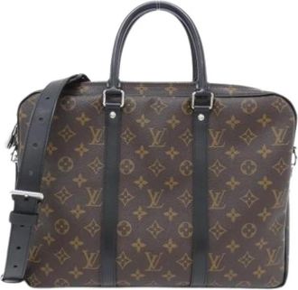 Louis Vuitton Pre-owned Vintage Canvas Handbag - Heren - Vintage Handtas - Bruin - ONE Size - Vintage