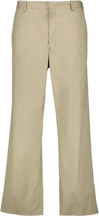 Prada Cord Stretch Poplin Broek - Heren - Wijde Broeken - Beige - L - Katoen - Broeken