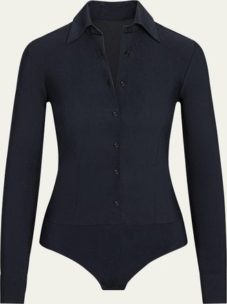 Commando Button-Front Oxford Bodysuit