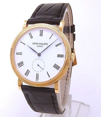 Patek Philippe Pre-owned Patek Philippe Calatrava White Dial Mens Watch 5119J-001