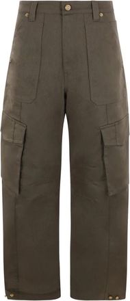Golden Goose Cargo Broek - Heren - Wijde Broeken - Groen - L - Katoen - Broeken
