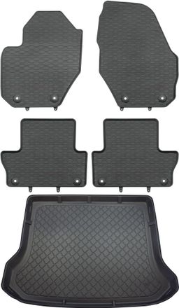 OEM Juego De Alfombrillas De Goma Para Coche Y Alfombrilla Para Maletero Para Volvo Xc60 I Suv (10/2008-06/2017)