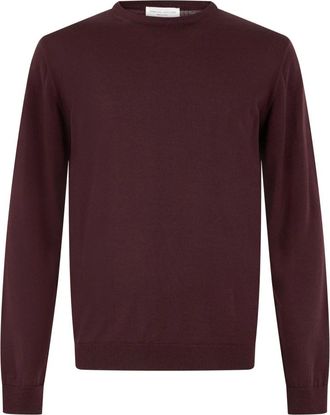 Roberto Collina Trui met ronde hals van wol - Heren - Ronde hals truien - Rood - M - Wol - Truien & Vesten