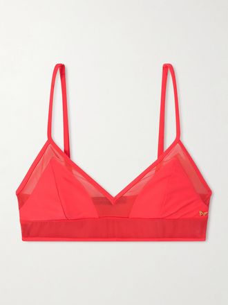 Kiki De Montparnasse Top Bikini Con Finiture In Mesh Peep Show - Arancione