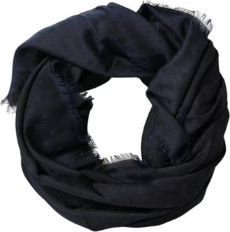 Dolce & Gabbana Polka Dot Frayed Edge Scarf - Dames - Sjaals - Zwart - ONE Size - Wol - Accessoires