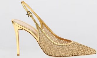 Gianvito Rossi Slingback Nikki Gianvito Rossi in mesh a maglia traforata e pelle laminata