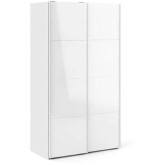 Dmora Dmora - Guardaroba 2 ante Severin, Mobile camera da letto, Cabina armadio portabiti, Armadio appendiabiti, 122x62 h220 cm, Bianco lucido