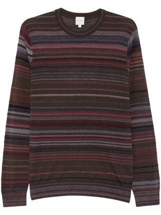 Paul Smith Horizontal Striped Merino Wool Sweater