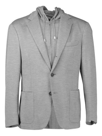 Eleventy hooded single-breast blazer - men - Wool - 58 - Grey