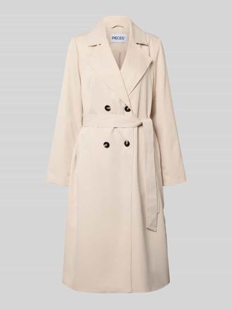 Pieces Regular Fit Trenchcoat mit Tailleng&uuml;rtel zum Binden Modell SCARLETT in Sand, Gr&ouml;&szlig;e XL