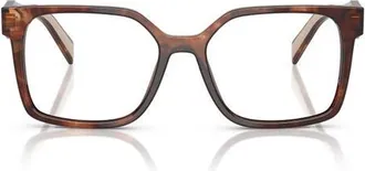 Prada 52mm Rectangular Optical Glasses in Caramel at Nordstrom