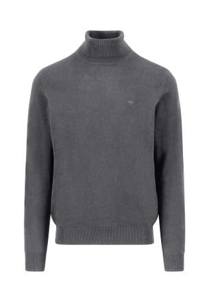 Fynch-Hatton Strickpullover FYNCH-HATTON, Herren, Gr. 4XL, steel, Strick, Obermaterial: 100% Baumwolle, unifarben, regular fit taillenbedeckt, ohne Ausschnitt, Rip