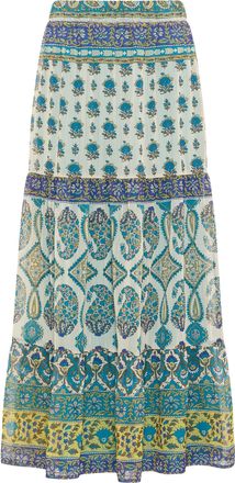 Usha Gelaagde rok Dames Blauw Veelkleurig