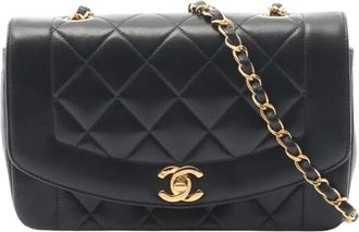 Chanel 2002-2003 Small Lambskin Diana Flap shoulder bag - Zwart