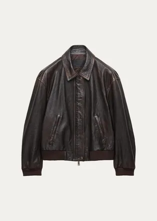 Prada Leather Bomber Jacket
