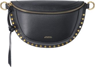 Isabel Marant Black Skano Studded Leather Belt Bag