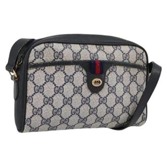 Gucci Pre-owned Vintage Shoulder Bag - Dames - Vintage Schoudertas - Blauw - ONE Size - Leer - Vintage