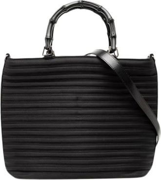 Gucci Pre-owned Handbags, female, Black, Size: ONE SIZE Pre-owned Nylon Handbag