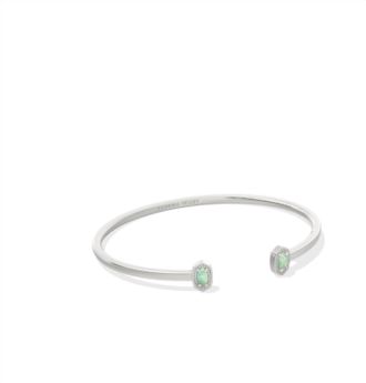 Kendra Scott Womens Mini Elton Cuff Bracelet In Silver Green Opal